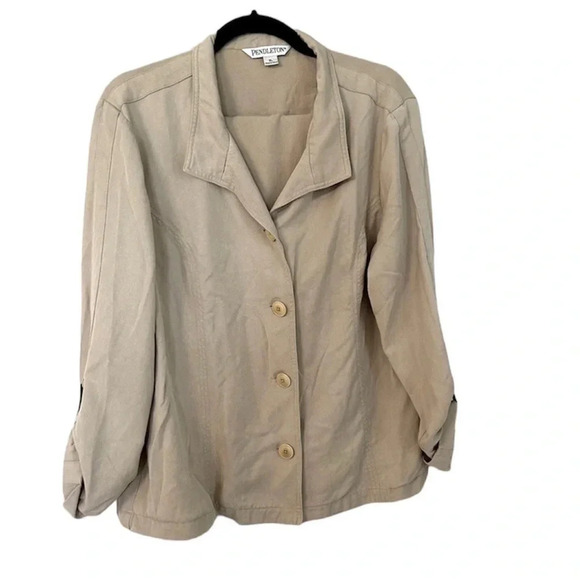 Pendleton Pants - Pendleton Women’s Tan Button Down Jacket & Pant Set Size XL (Top)/16 (Pants) GUC